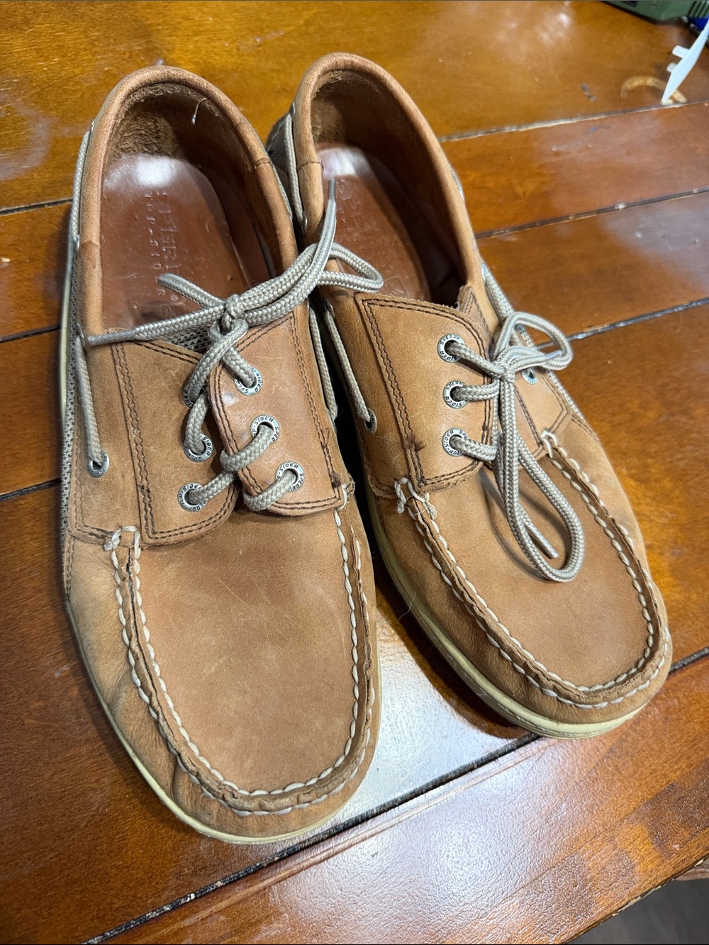Sperry Tan Leather 3-Eye Boat Shoes